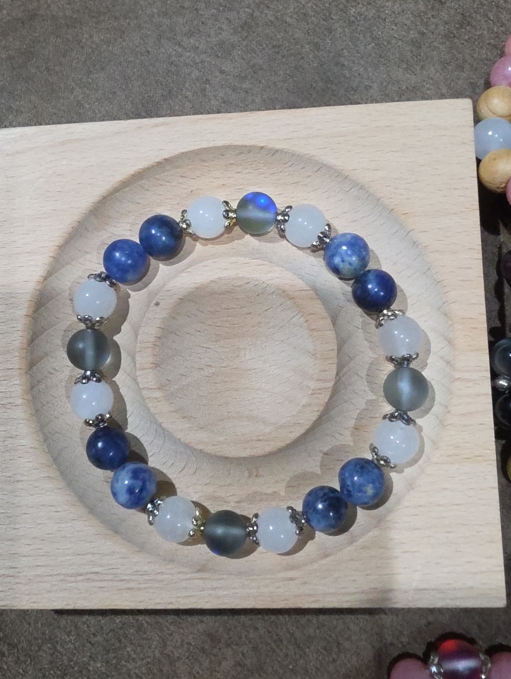 🔥Natural Sodalite, White Jade and Mystic Aura Bracelet